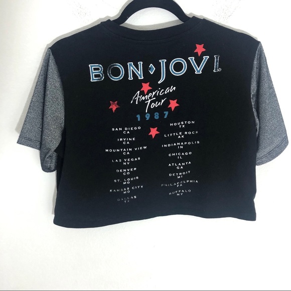 Bon Jovi Smoking Skull U.S Tour Graphic Band Tee - Picture 2 of 3